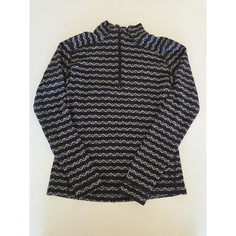 Smartwool Merino 250 1/4 Zip Pullover Womens Sz L Black Base Layer Outdoors